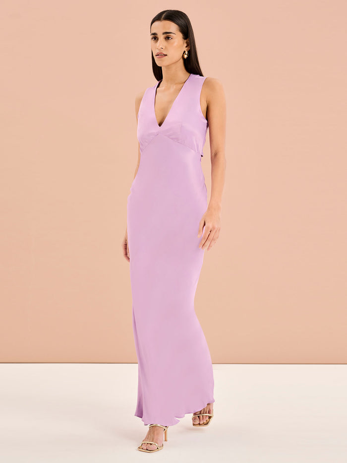 Nova Tie Back Dress in Lilac