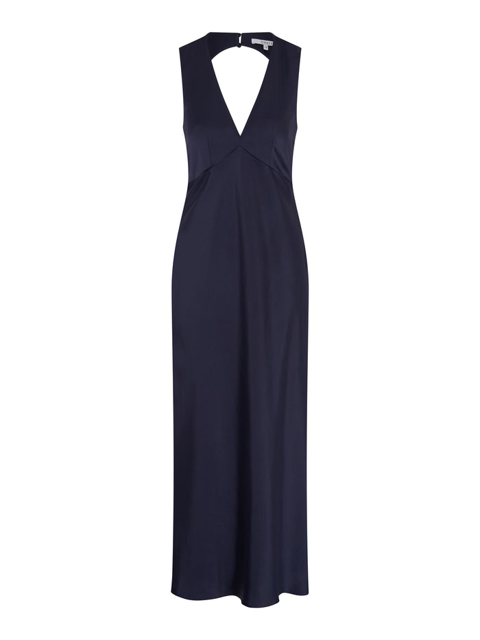 Nova Tie Back Dress in Navy