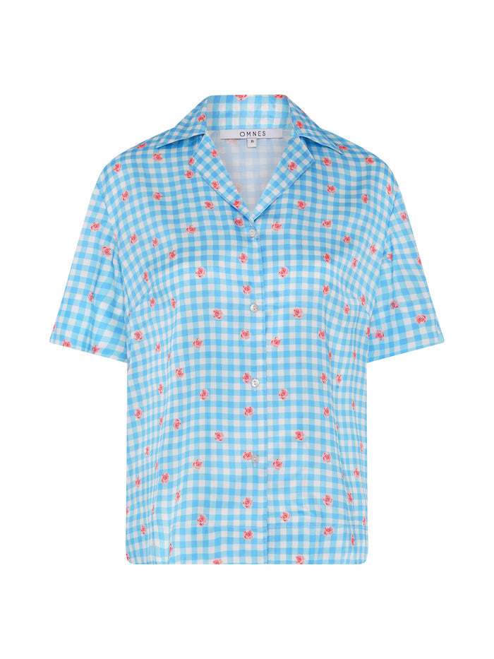 Oaklyn Floral Gingham Print Shirt