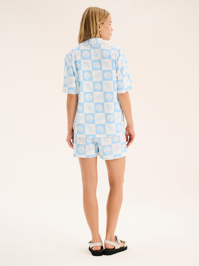 Oaklyn Shirt in Shell Checkerboard Print