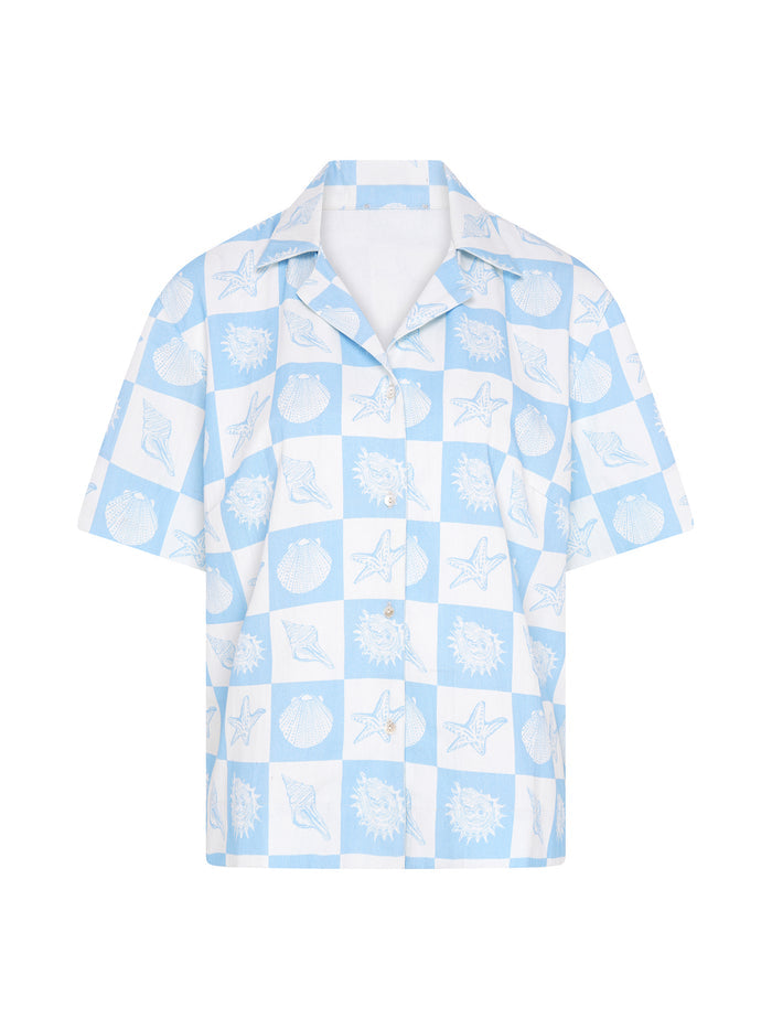 Oaklyn Shirt in Shell Checkerboard Print