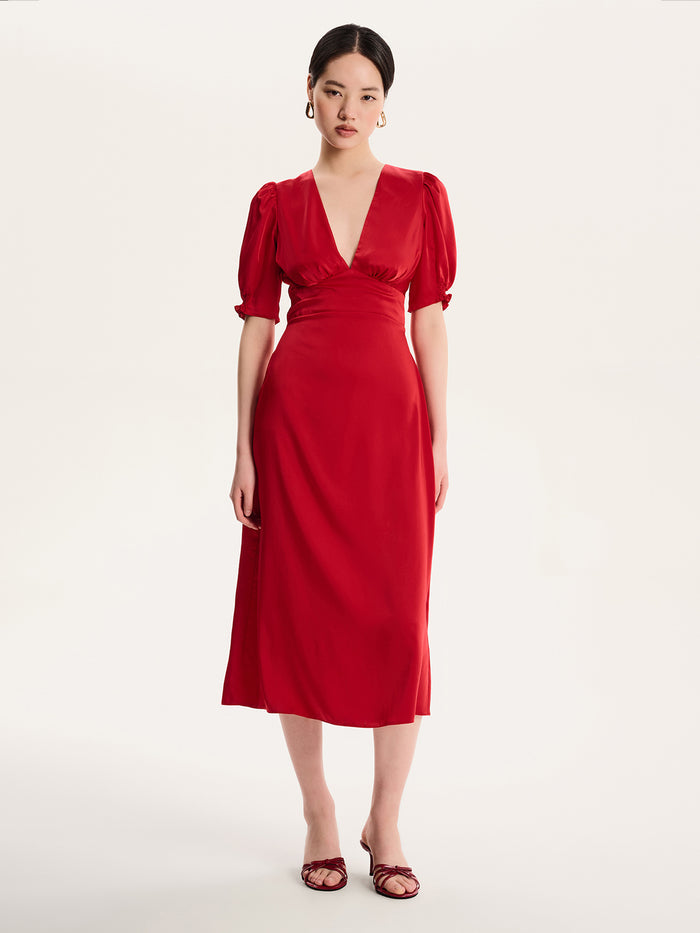 Odette Dress in Barbados Cherry