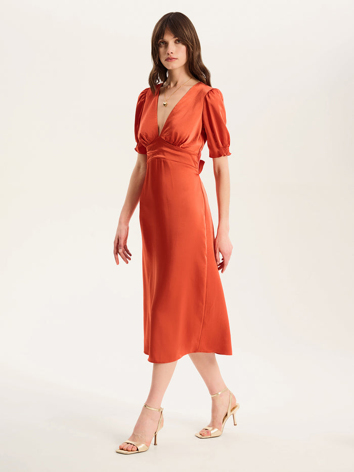 Odette Dress in Burnt Orange
