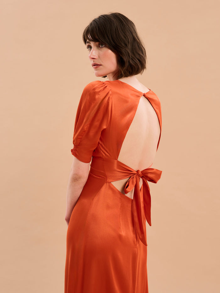 Odette Dress in Burnt Orange