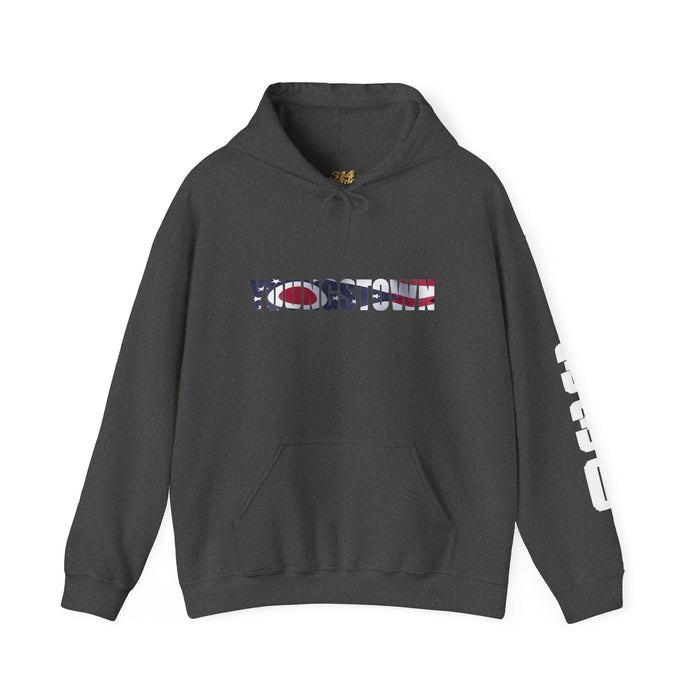 Ohio Flag Hoodie — State Outline with American Stars & Stripes Design - 314 Originals