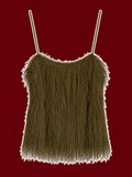 Olive Fringe Camisole Top