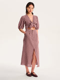 Olive Gingham Skirt in Pink