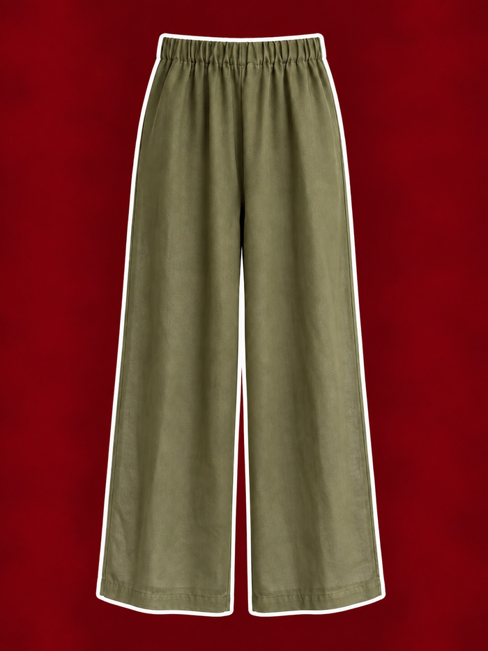 Olive Wide-Leg Palazzo Pants