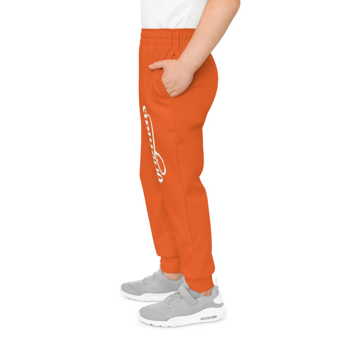 Orange Youth Joggers with 314 Originals Side Graphic — Kids Athletic Sweatpants - 314 Originals