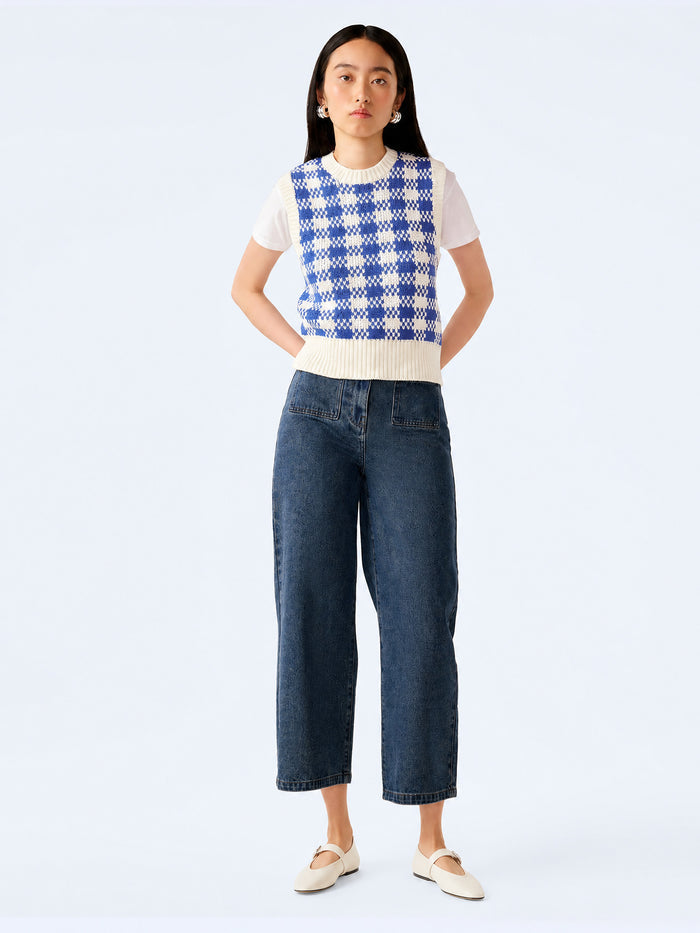 Orielle Cropped Jean in Mid Wash