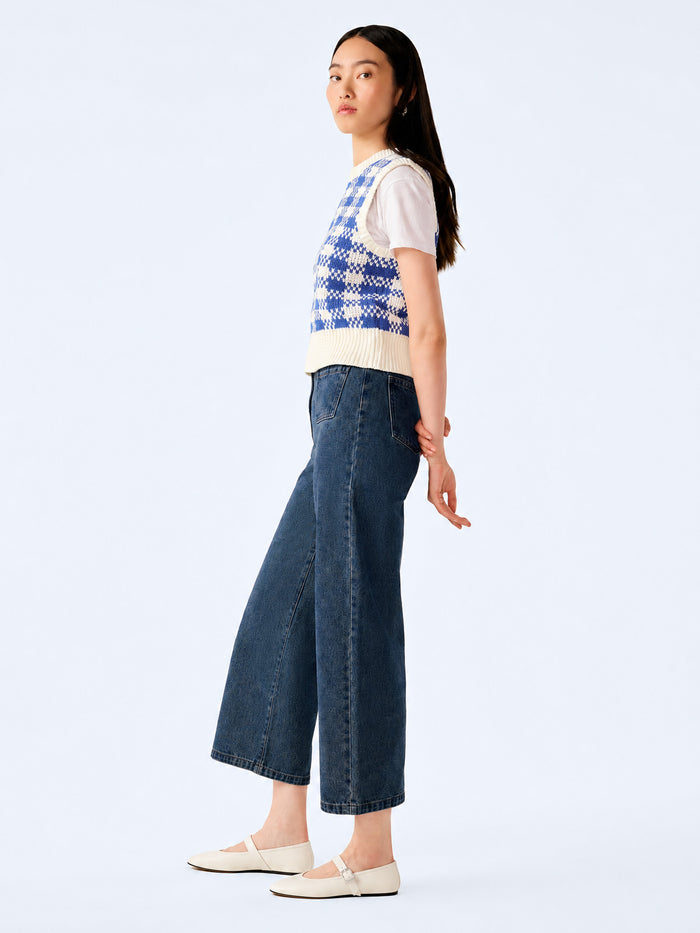Orielle Cropped Jean in Mid Wash