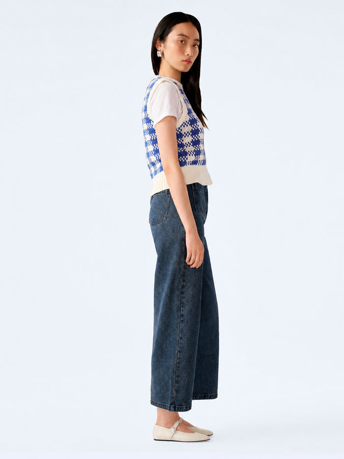Orielle Cropped Jean in Mid Wash