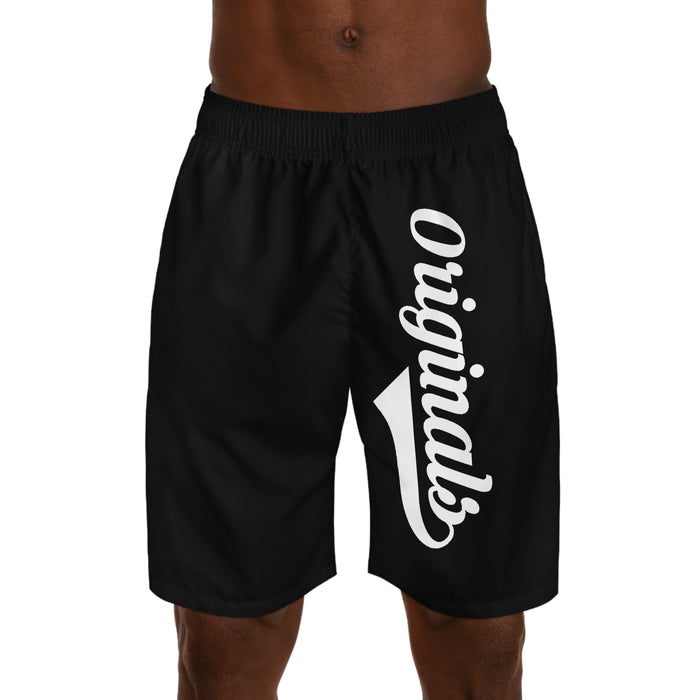 Originals Vertical Script Men's Jogger Shorts — Black Athletic Casual Summer Shorts - 314 Originals