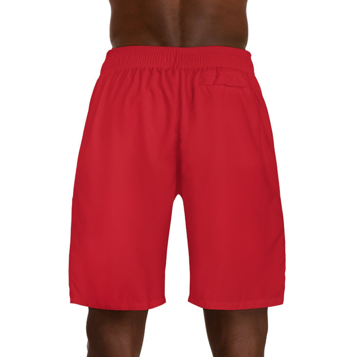 Originals Vertical Script Men's Jogger Shorts — Red Athletic Casual Summer Shorts - 314 Originals