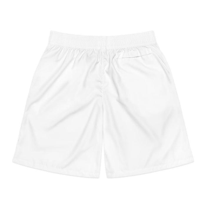 Originals Vertical Script Men's Jogger Shorts — White Athletic Casual Summer Shorts - 314 Originals