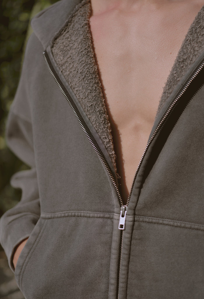 Overcast Fleece Frances Full-Zip / Washed Black