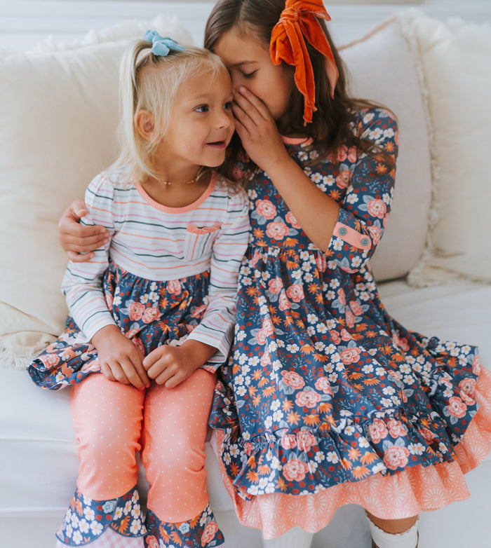 Peach Garden Giggles Scrappy Leggings
