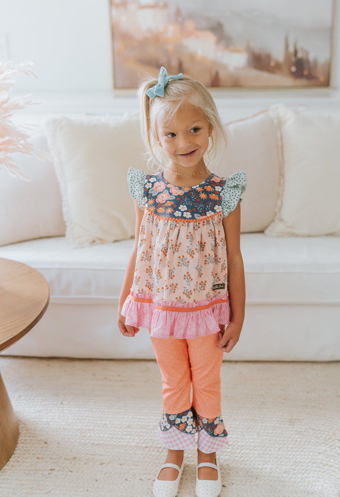 Peach Garden Giggles Scrappy Leggings