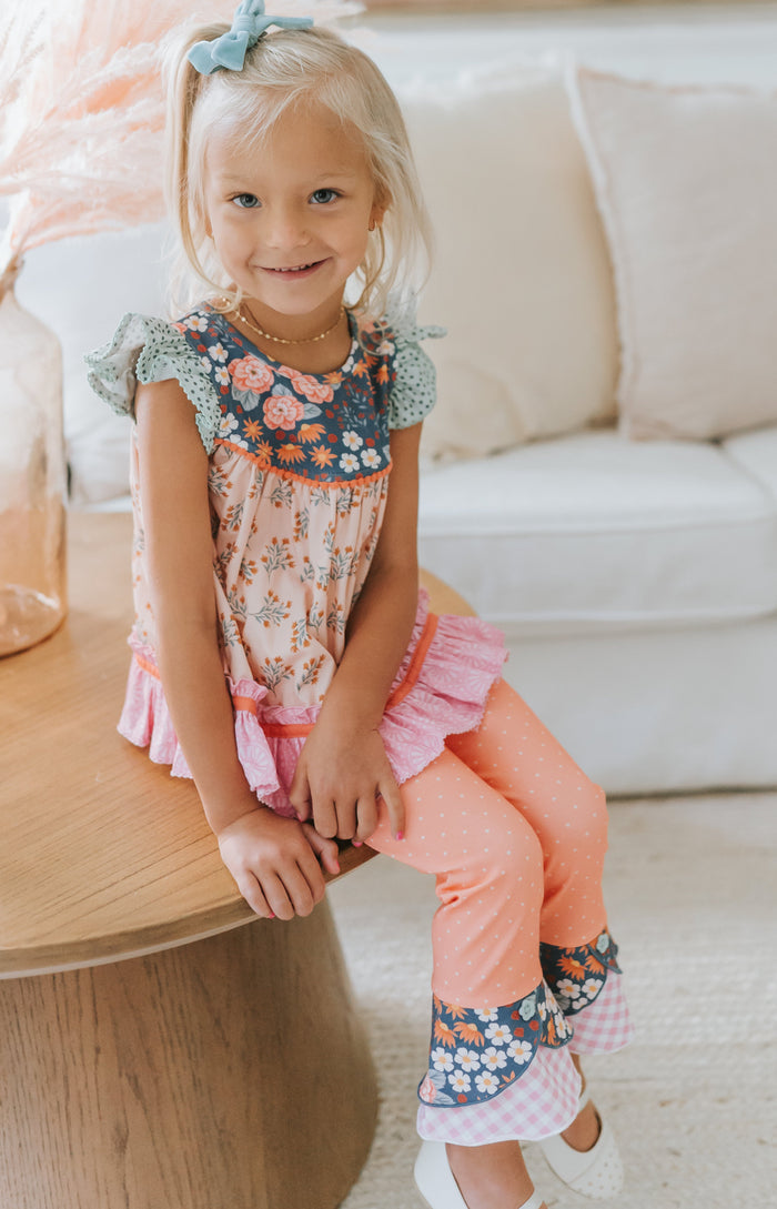 Peach Garden Giggles Scrappy Leggings
