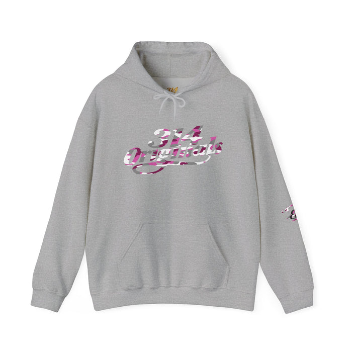 Pink Camo '314' Script Hoodie — City Pride Casual Pullover - 314 Originals