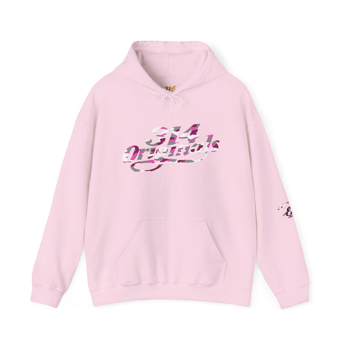 Pink Camo '314' Script Hoodie — City Pride Casual Pullover - 314 Originals
