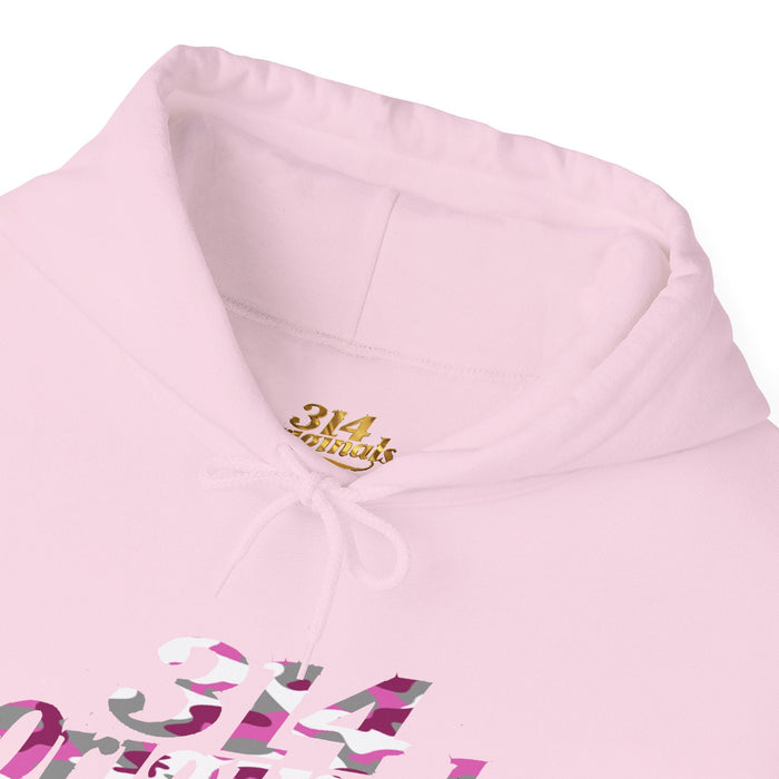 Pink Camo '314' Script Hoodie — City Pride Casual Pullover - 314 Originals