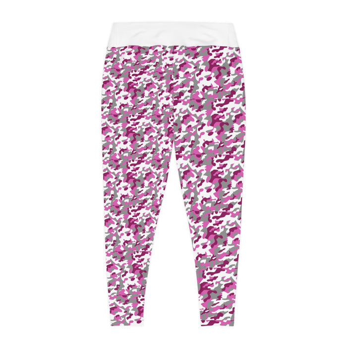 Pink Camo Plus Size Leggings — Subtle Side Script Graphic, Comfortable Everyday Activewear - 314 Originals