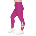 Pink Plus Size Leggings — Subtle Side Script Graphic, Comfortable Everyday Activewear - 314 Originals