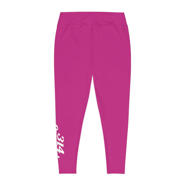 Pink Plus Size Leggings — Subtle Side Script Graphic, Comfortable Everyday Activewear - 314 Originals