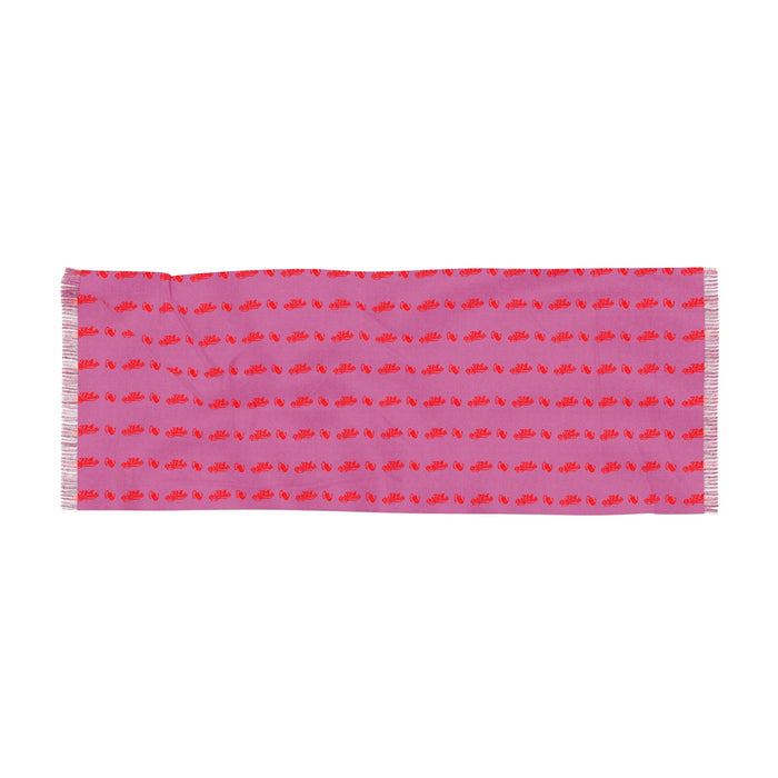 Pink Red Patterned Light Scarf — Lightweight Fringe Fashion Scarf - 314 Originals