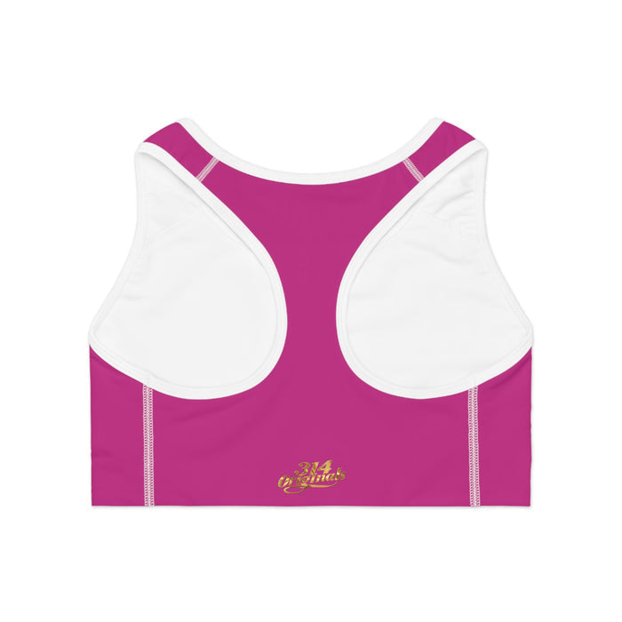 Pink Sports Bra — "Originals" Pink Script Athletic Crop Top - 314 Originals