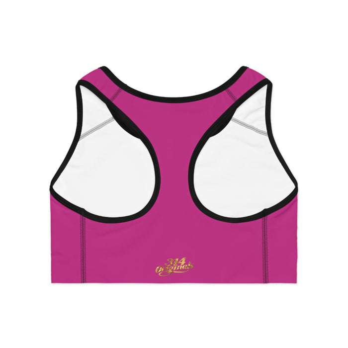Pink Sports Bra — "Originals" Pink Script Athletic Crop Top - 314 Originals
