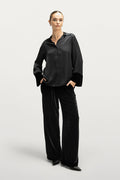 Piper Velvet Elastic Waist Trousers | Black