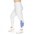 Plus Size Leggings — White High-Waist Leggings with Blue Script '314 Originals' Side Print - 314 Originals