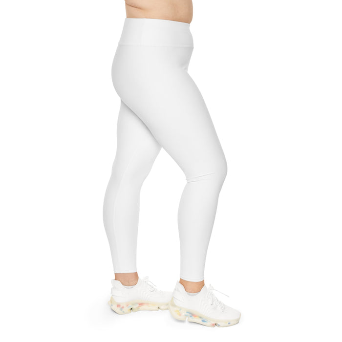 Plus Size Leggings — White High-Waist Leggings with Blue Script '314 Originals' Side Print - 314 Originals