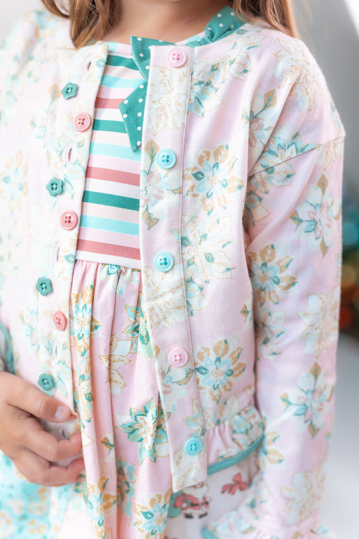 Poinsettia Puff Cardigan