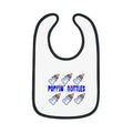 Poppin' Bottles Baby Bib — Cute Bottle Pattern Contrast-Trim Feeding Bib - 314 Originals