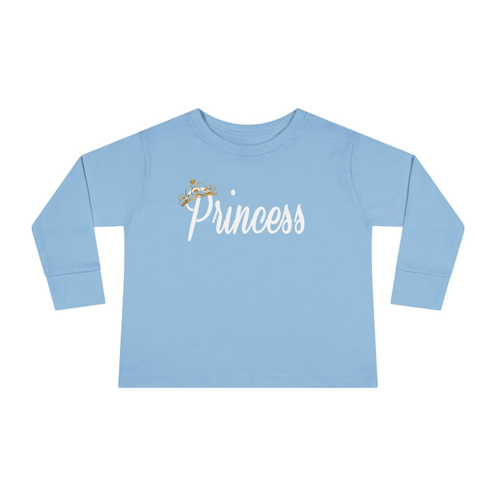 "Princess" Script Top with Gold Crown-Toddler Long Sleeve Tee - 314 Originals