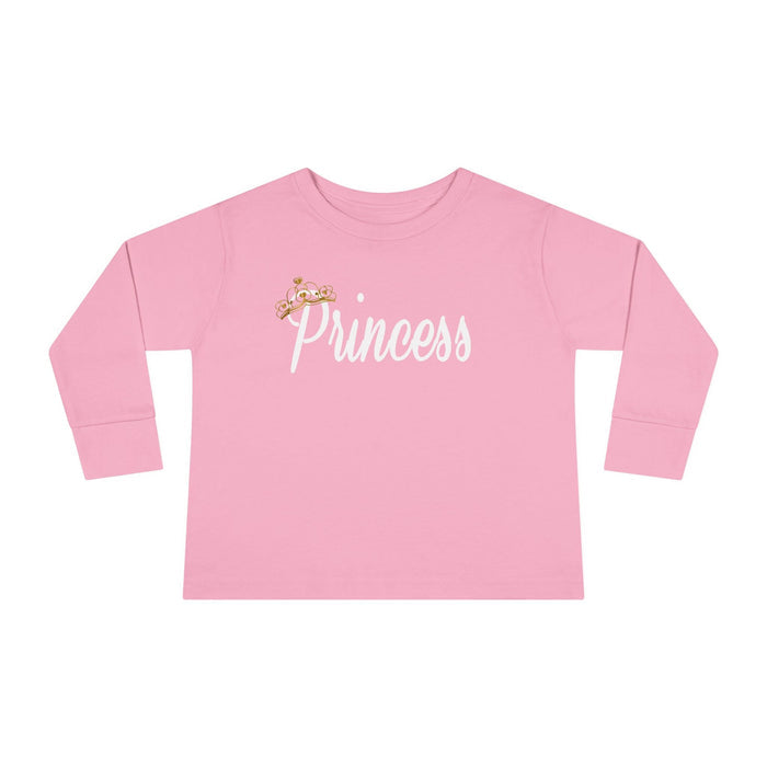 "Princess" Script Top with Gold Crown-Toddler Long Sleeve Tee - 314 Originals
