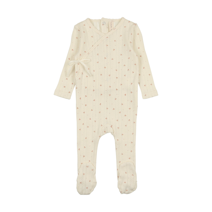 Printed Pointelle Wrap Footie