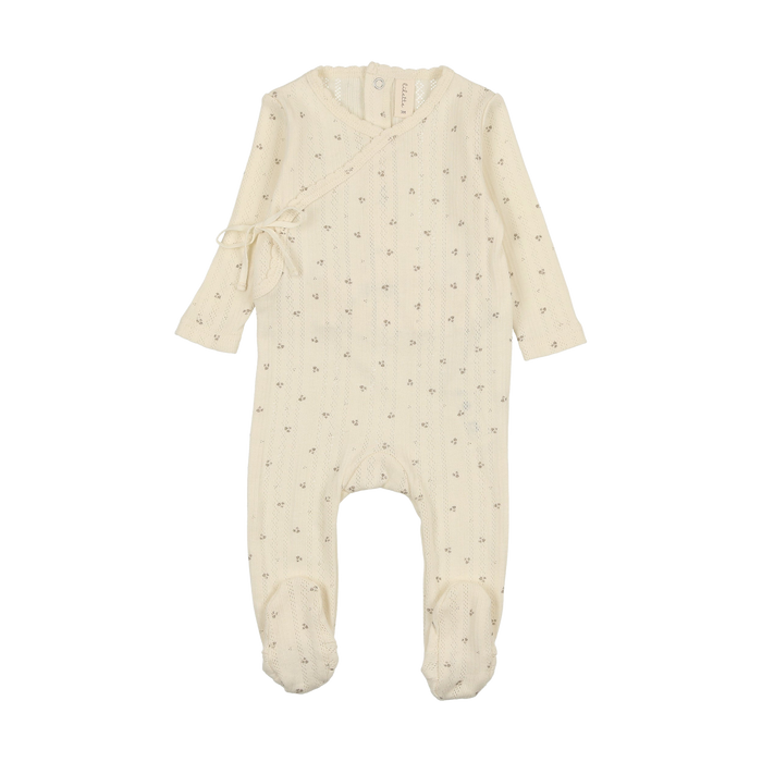 Printed Pointelle Wrap Footie