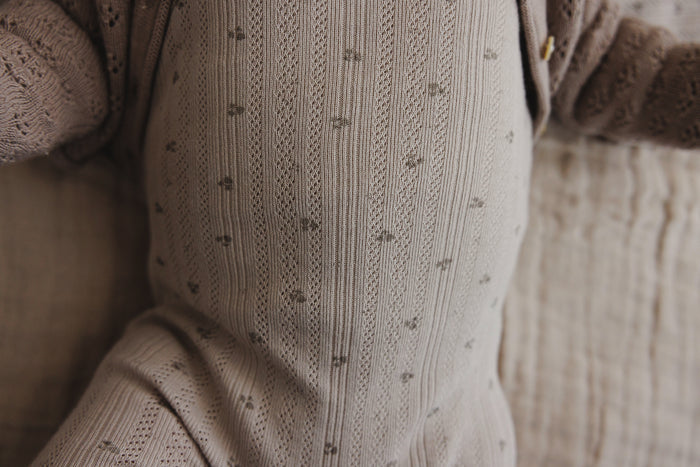 Printed Pointelle Wrap Footie