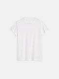 The Prospect Tee In Cotton Jersey, a plain white short-sleeve crew neck made from 100% cotton, is garment-dyed and displayed flat on a white background.