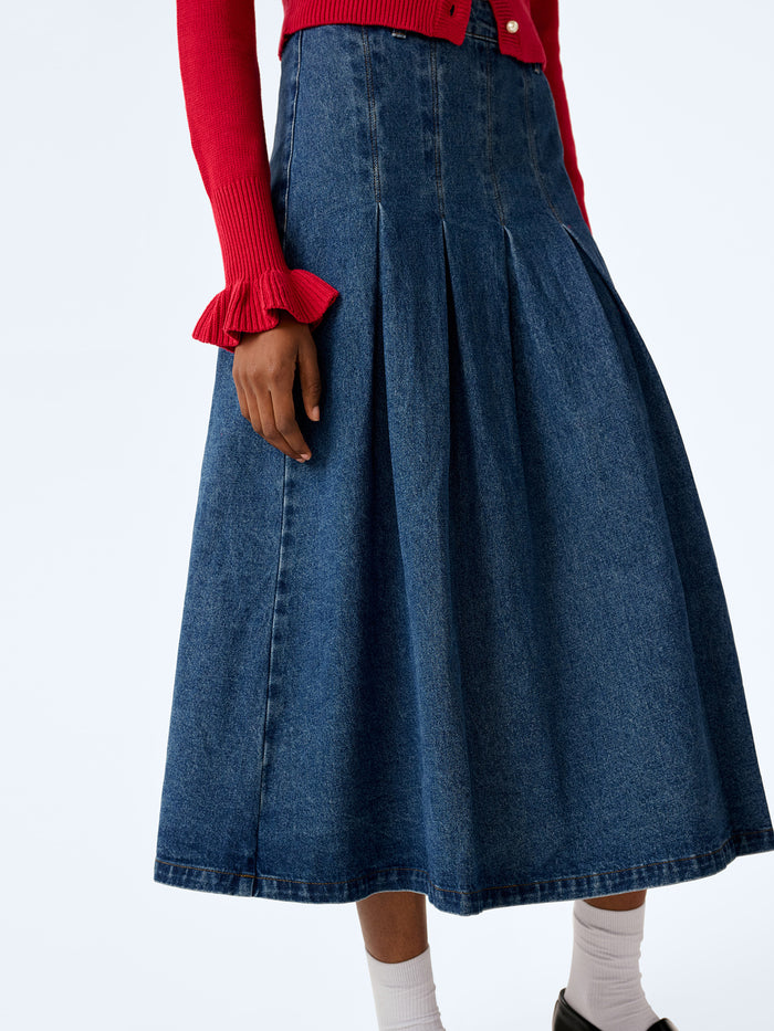Pru Skirt in Mid Wash