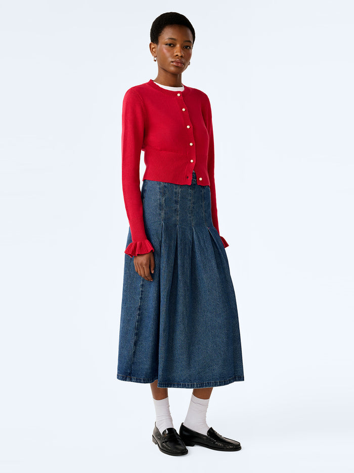 Pru Skirt in Mid Wash