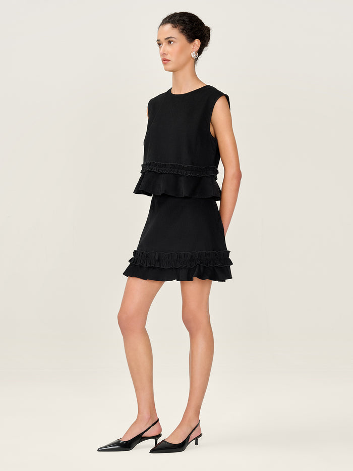 Prudie Cord Skirt in Black
