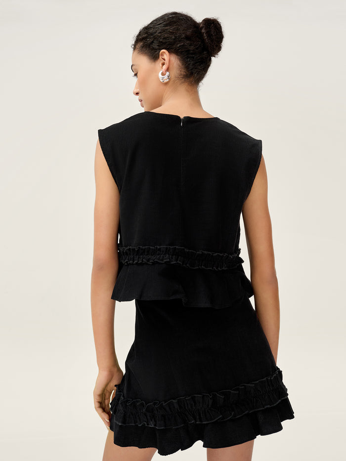 Prudie Cord Skirt in Black