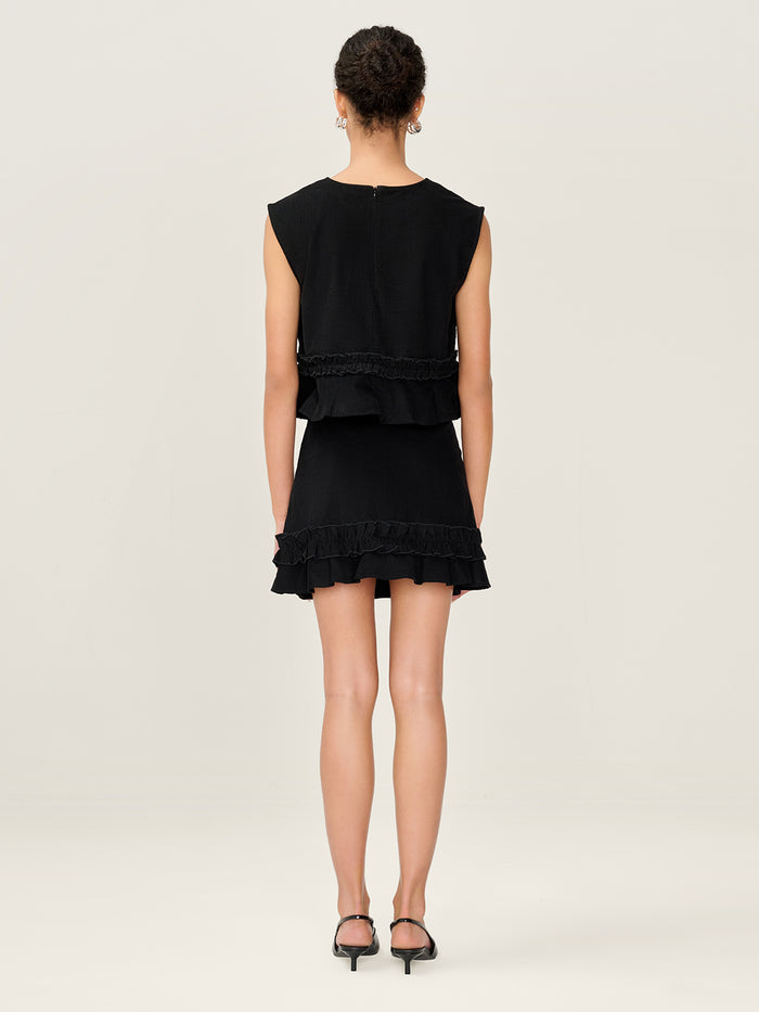 Prudie Cord Skirt in Black