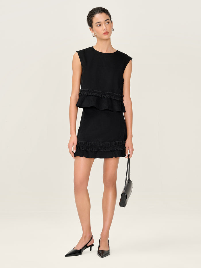 Prudie Cord Skirt in Black