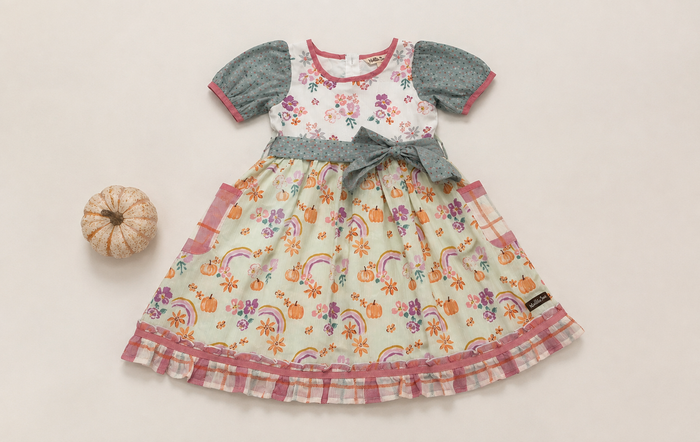 Pumpkin Patch Picnic Shimmer Dress (Pre-Order)